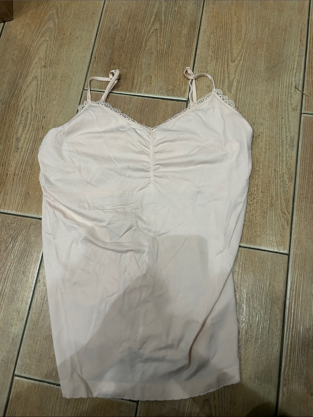 Light Pink Lace-Trim tank top